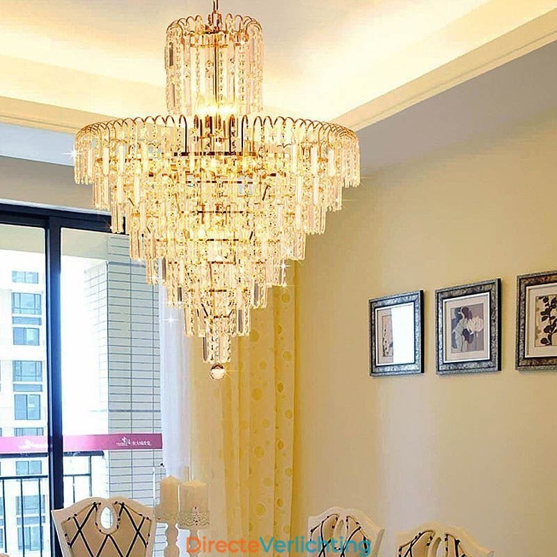 Moderne elegante kristallen hanglamp conische kroonluchter