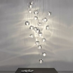 Moderne kristallen cluster hanglamp Unieke kristallen lampenkap Duplex trap
