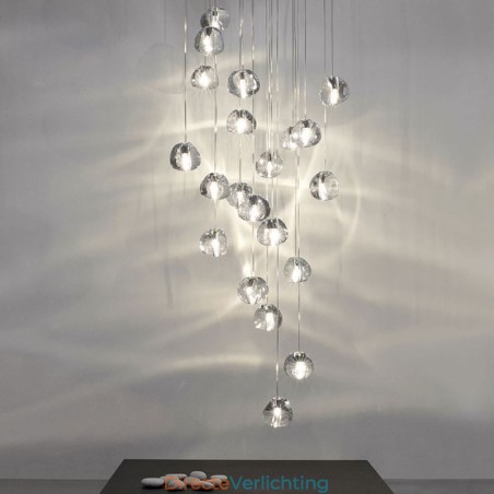 Moderne kristallen cluster hanglamp Unieke kristallen lampenkap Duplex trap Moderne kristallen cluster hanglamp Unieke kristallen lampenkap Duplex trap