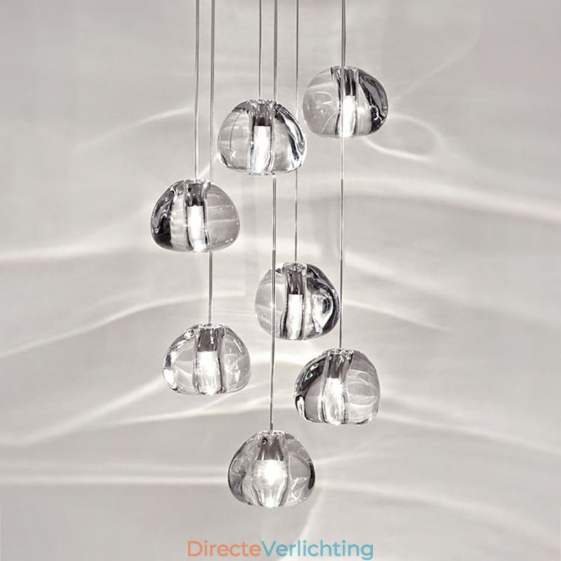 Moderne kristallen cluster hanglamp Unieke kristallen lampenkap Duplex trap
