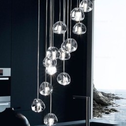 Moderne kristallen cluster hanglamp Unieke kristallen lampenkap Duplex trap