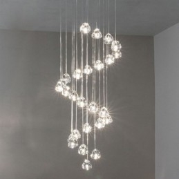 Moderne kristallen cluster hanglamp Unieke kristallen lampenkap Duplex trap