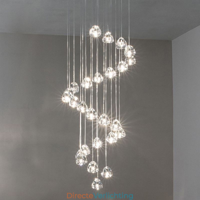Moderne kristallen cluster hanglamp Unieke kristallen lampenkap Duplex trap