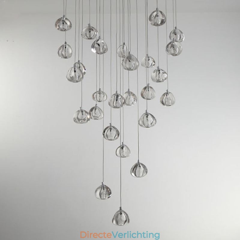Moderne kristallen cluster hanglamp Unieke kristallen lampenkap Duplex trap