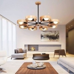 Unieke hanglamp van hout uit Scandinavië
