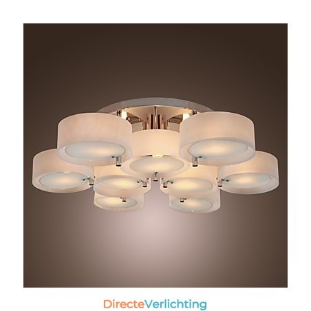 Moderne, eigentijdse kroonluchter van chroommetaal, inbouw Moderne, eigentijdse kroonluchter van chroommetaal, inbouw