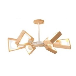 Moderne waaiervormige kroonluchter Elegante houten hanglamp