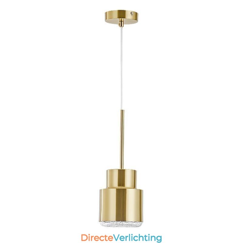 Postmoderne glazen hanglamp Gouden cilinderlamp Heldere verlichting