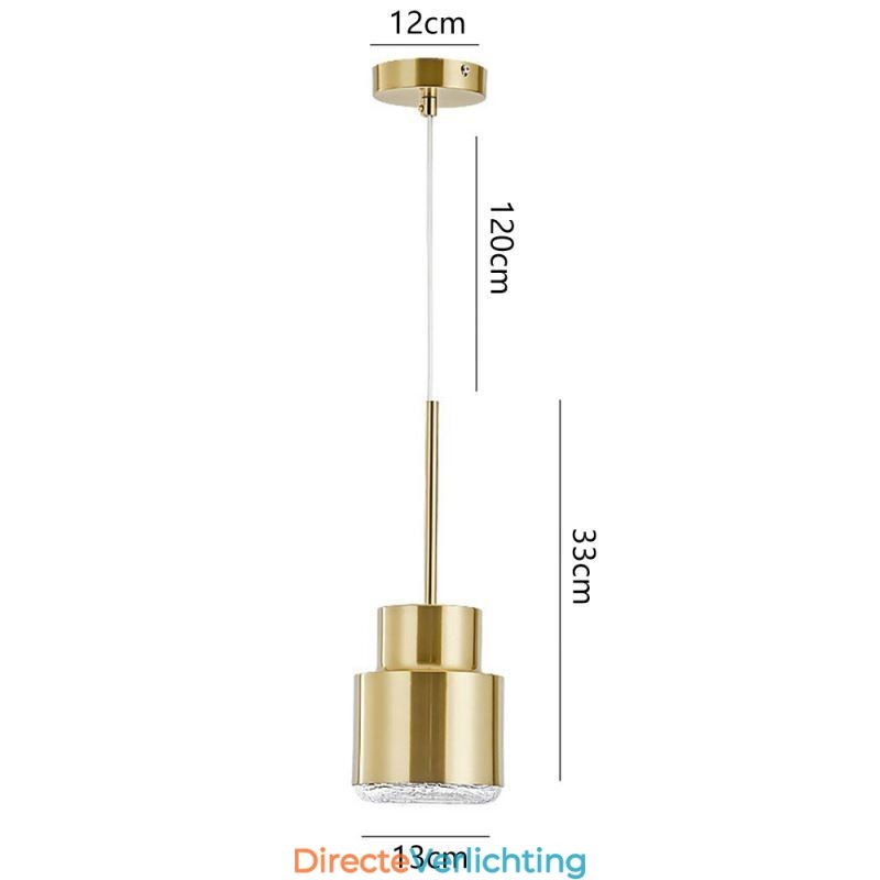 Postmoderne glazen hanglamp Gouden cilinderlamp Heldere verlichting