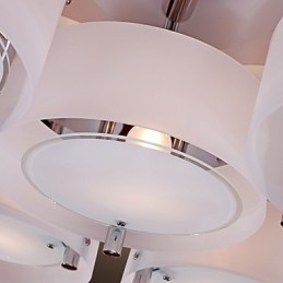Moderne, eigentijdse kroonluchter van chroommetaal, inbouw