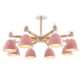 Nordic Macaron Hanglamp Creatieve Houten Kroonluchter