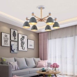 Nordic Macaron Hanglamp Creatieve Houten Kroonluchter