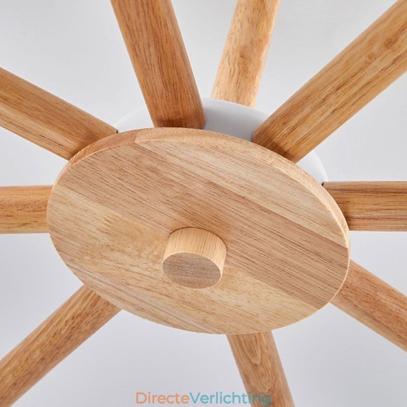 Nordic Macaron Hanglamp Creatieve Houten Kroonluchter