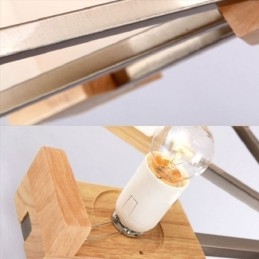 Nordic houten hanglamp glazen lampenkap kroonluchter
