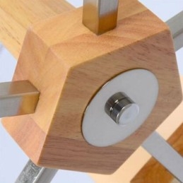 Nordic houten hanglamp glazen lampenkap kroonluchter