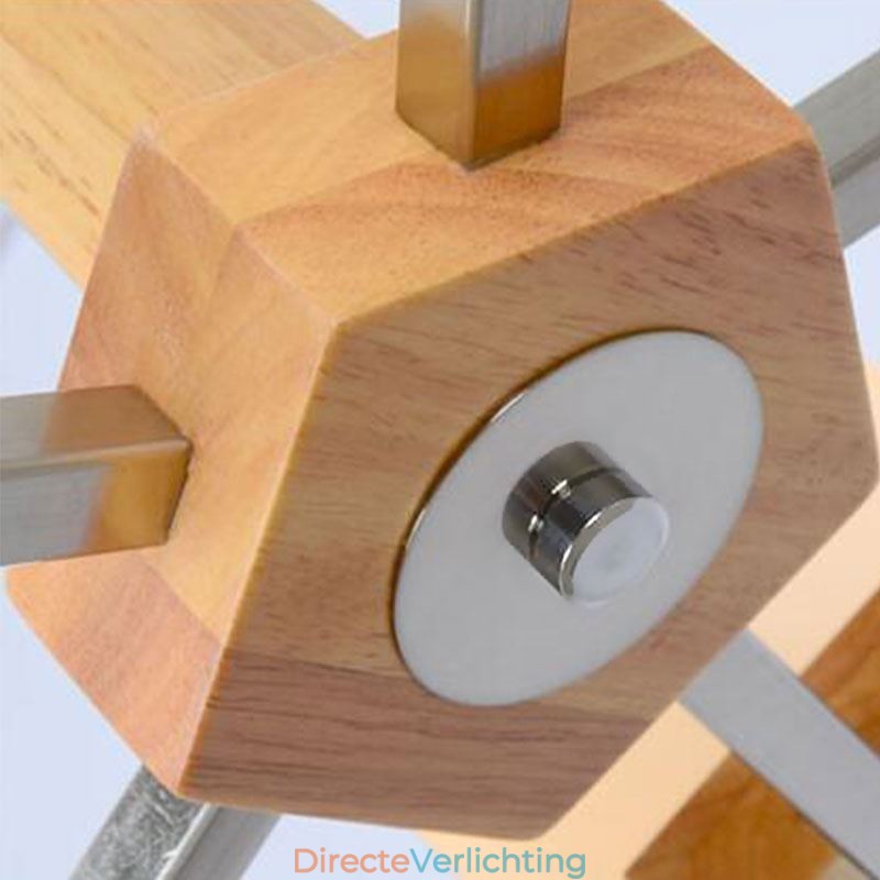 Nordic houten hanglamp glazen lampenkap kroonluchter