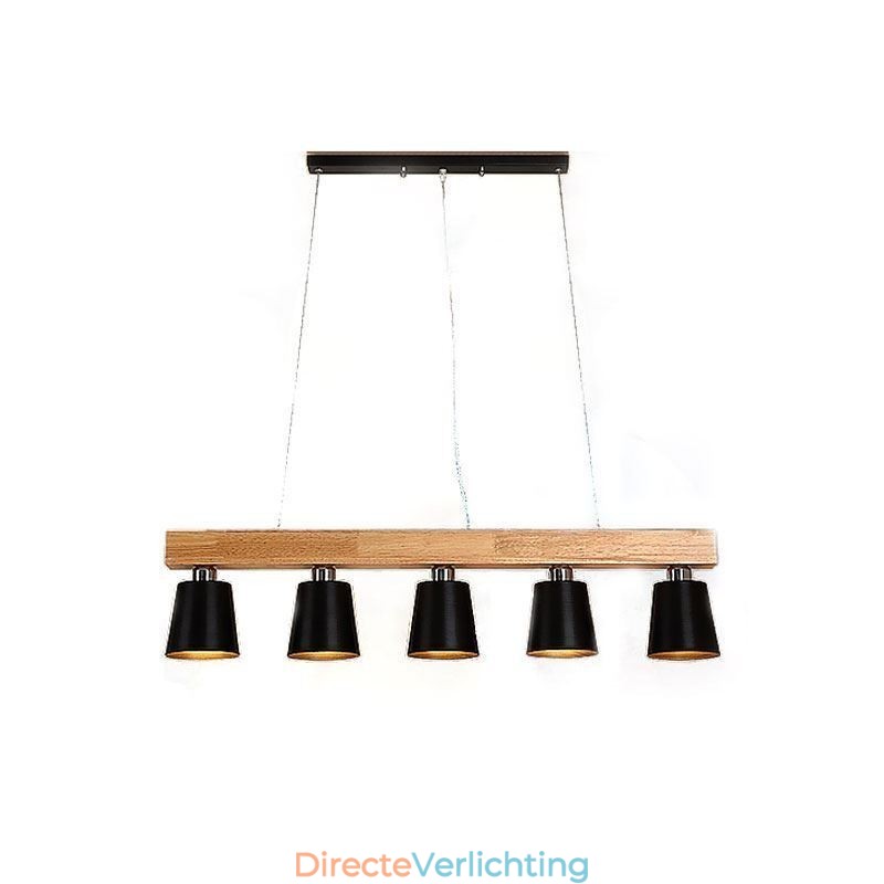 Nordic Wood Kroonluchter Unieke Rechte Hanglamp Café
