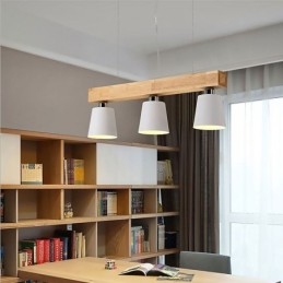 Nordic Wood Kroonluchter Unieke Rechte Hanglamp Café