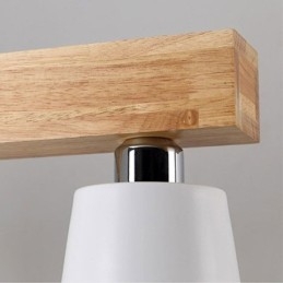 Nordic Wood Kroonluchter Unieke Rechte Hanglamp Café