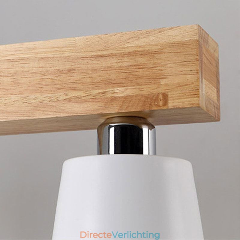 Nordic Wood Kroonluchter Unieke Rechte Hanglamp Café