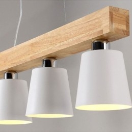 Nordic Wood Kroonluchter Unieke Rechte Hanglamp Café