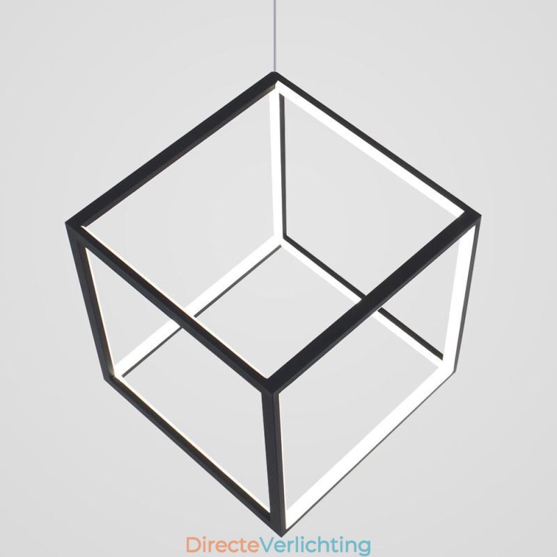 Zwarte hanglamp Geometrische kubusverlichting