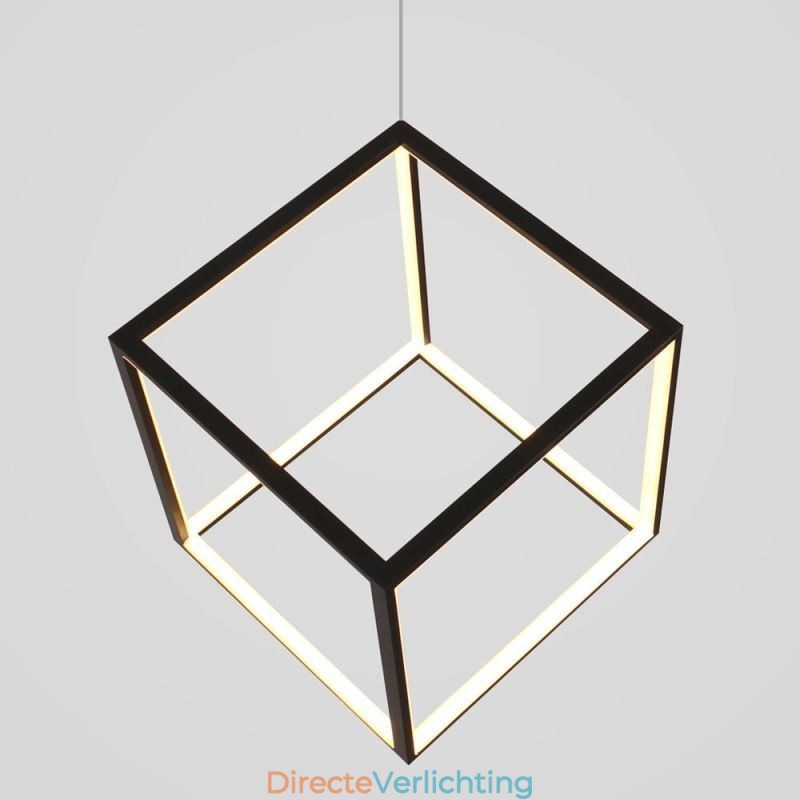 Zwarte hanglamp Geometrische kubusverlichting