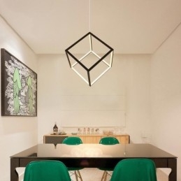 Zwarte hanglamp Geometrische kubusverlichting