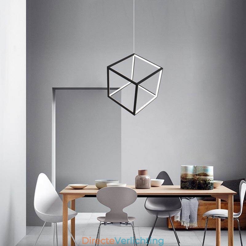 Zwarte hanglamp Geometrische kubusverlichting