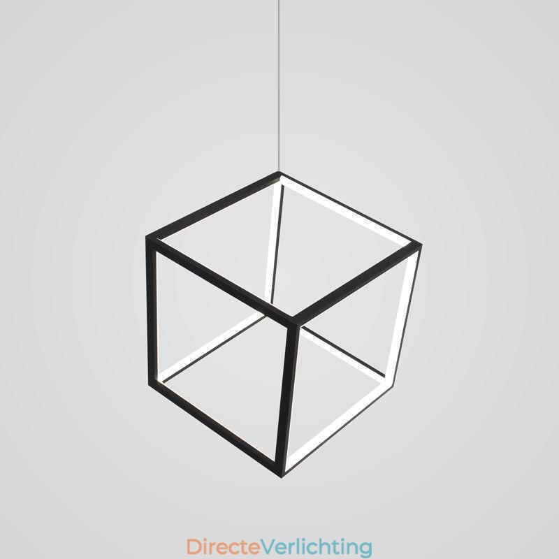 Zwarte hanglamp Geometrische kubusverlichting