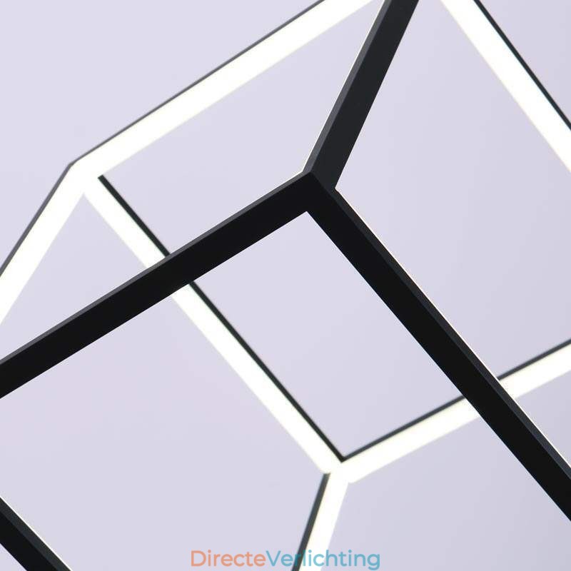 Zwarte hanglamp Geometrische kubusverlichting