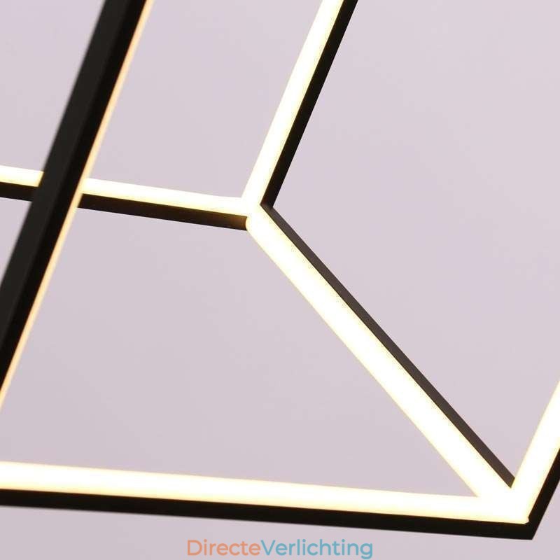 Zwarte hanglamp Geometrische kubusverlichting
