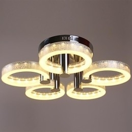 Acryl kroonluchter met 5 lampen (chroom afwerking)