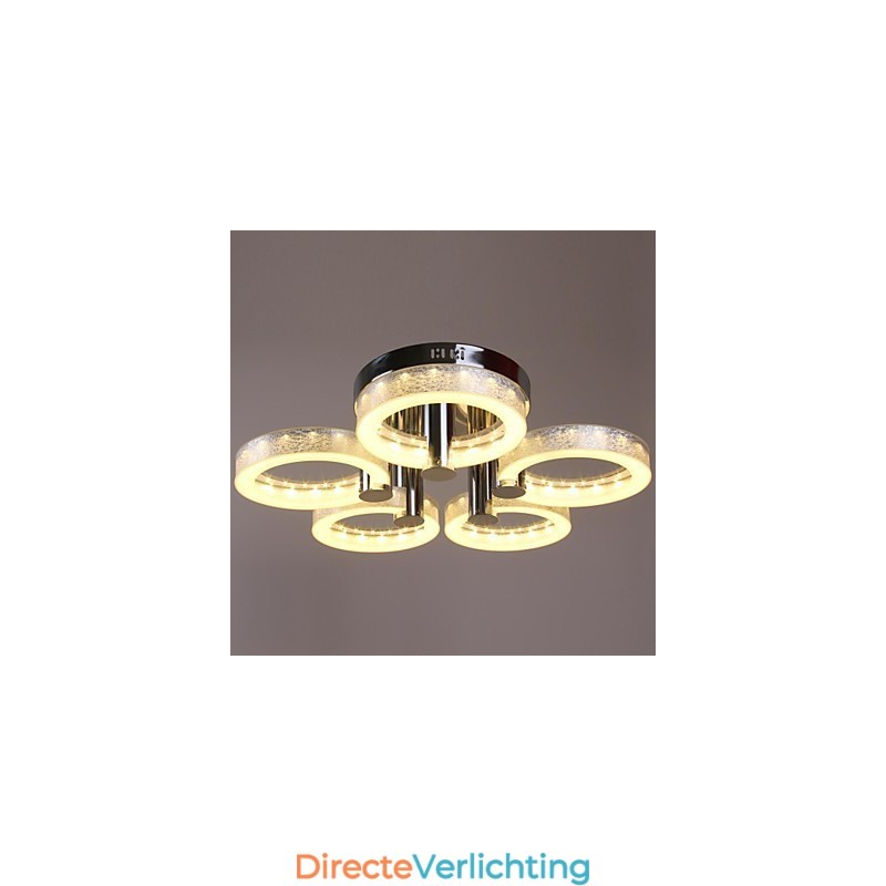 Acryl kroonluchter met 5 lampen (chroom afwerking)