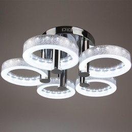 Acryl kroonluchter met 5 lampen (chroom afwerking)