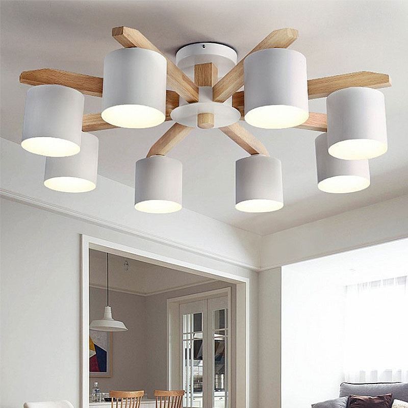 Nordic Log Hanglamp Macaron Lampfitting