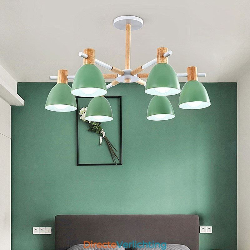Moderne eenvoudige Macaron hanglamp creatieve houten verlichting