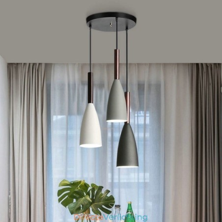 Moderne eenvoudige hanglamp met drie lampen, creatieve aluminium kunstlamp, café Moderne eenvoudige hanglamp met drie lampen, creatieve aluminium kunstlamp, café