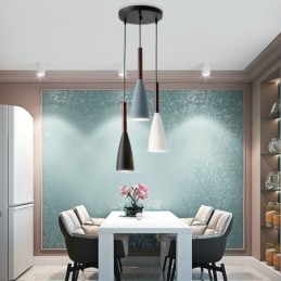 Moderne eenvoudige hanglamp met drie lampen, creatieve aluminium kunstlamp, café