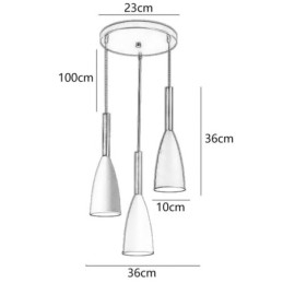 Moderne eenvoudige hanglamp met drie lampen, creatieve aluminium kunstlamp, café
