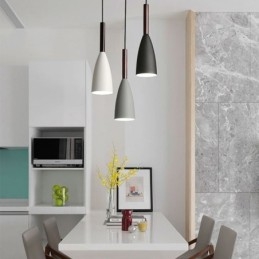 Moderne eenvoudige hanglamp met drie lampen, creatieve aluminium kunstlamp, café