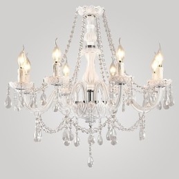 Kroonluchter Wit Kristal Modern Living 8 Lampen