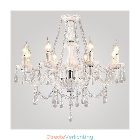 Kroonluchter Wit Kristal Modern Living 8 Lampen Kroonluchter Wit Kristal Modern Living 8 Lampen