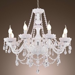 Kroonluchter Wit Kristal Modern Living 8 Lampen