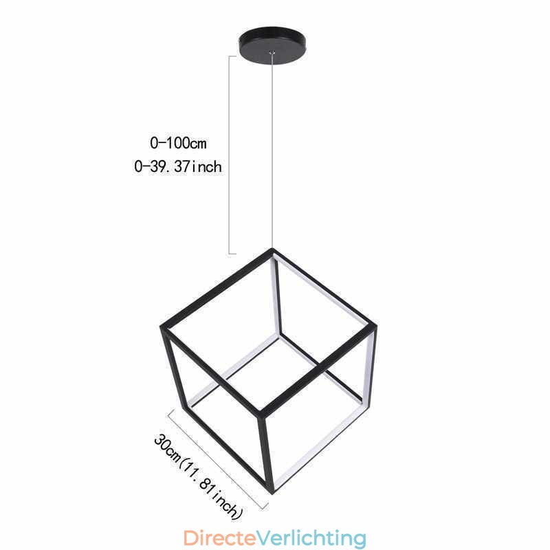 Zwarte hanglamp Geometrische kubusverlichting LBY18069