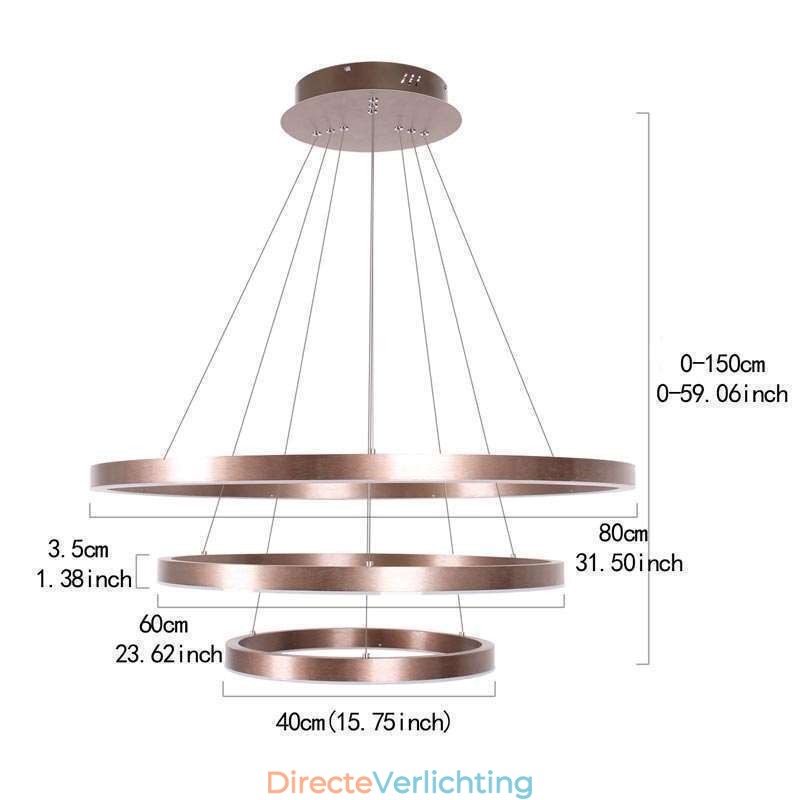Hanglamp Tekenen Craft 3 Ringen Lamp 80+60+40cm