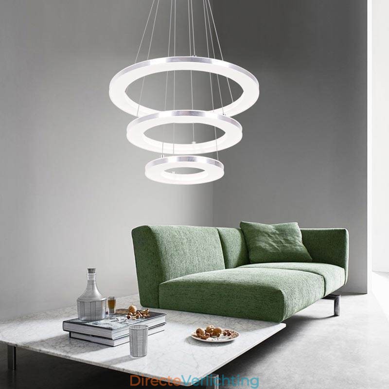 Moderne hanglamp acryl 3 ringen lamp 40+30+20cm