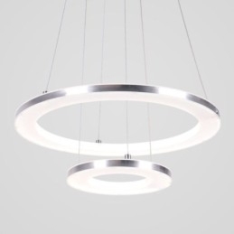 Moderne hanglamp acryl 2 ringen lamp 40+20cm