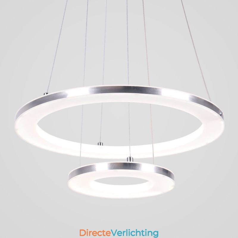 Moderne hanglamp acryl 2 ringen lamp 40+20cm
