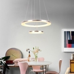 Moderne hanglamp acryl 2 ringen lamp 40+20cm